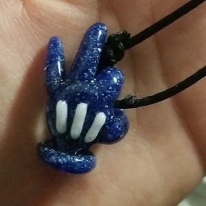 Mickey Mouse Glove Glass Pendant